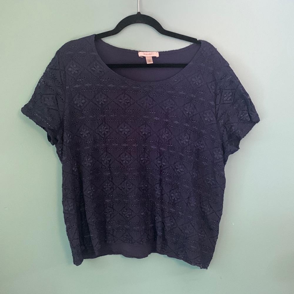 Dress barn Navy blue lace top